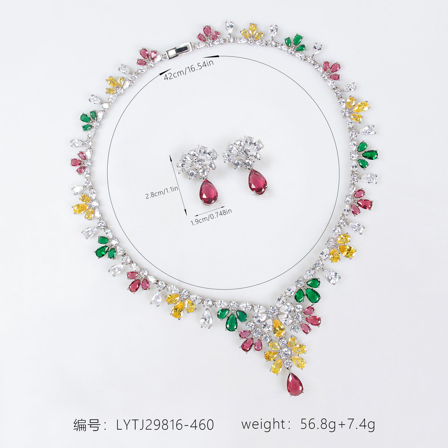 Shining CZ Bridal Jewelry Set 18K Gold Plated Party Wholesale View 2