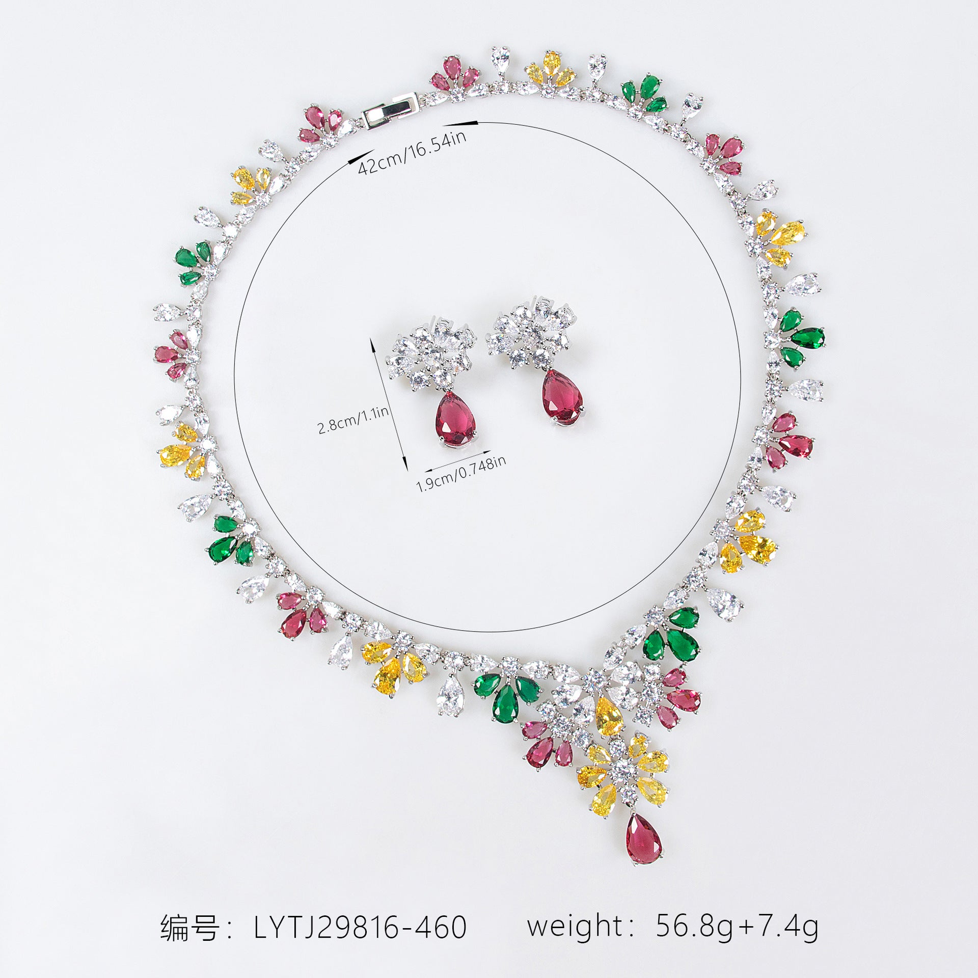 Shining CZ Bridal Jewelry Set 18K Gold Plated Party Wholesale View 2
