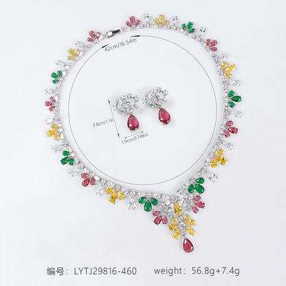 Shining CZ Bridal Jewelry Set 18K Gold Plated Party Wholesale View 2