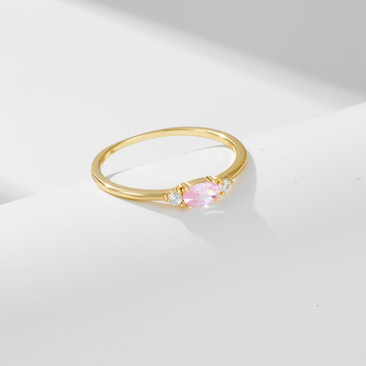 Wholesale 925 Sterling Silver Zircon Ring Ins Style Light Luxury