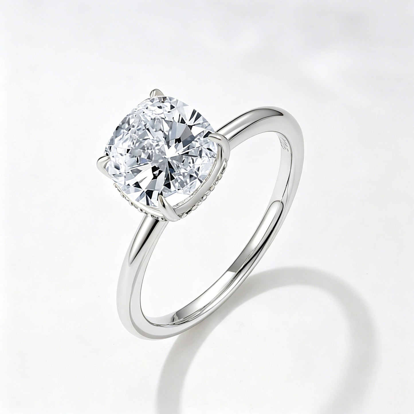 Wholesale 925 Sterling Silver Ice Flower Cut Zircon Ring Floral Design