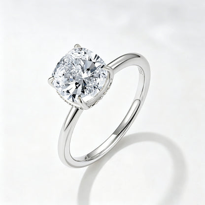 Wholesale 925 Sterling Silver Ice Flower Cut Zircon Ring Floral Design