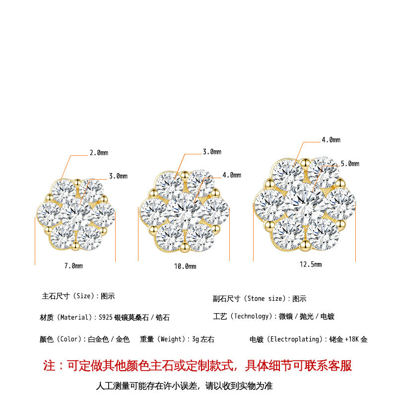 Sup Series 3/4/5mm D Color Moissanite Earrings | 925 Silver | CZ Options | Wholesale
