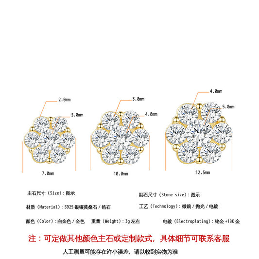Sup Series 3/4/5mm D Color Moissanite Earrings | 925 Silver | CZ Options | Wholesale
