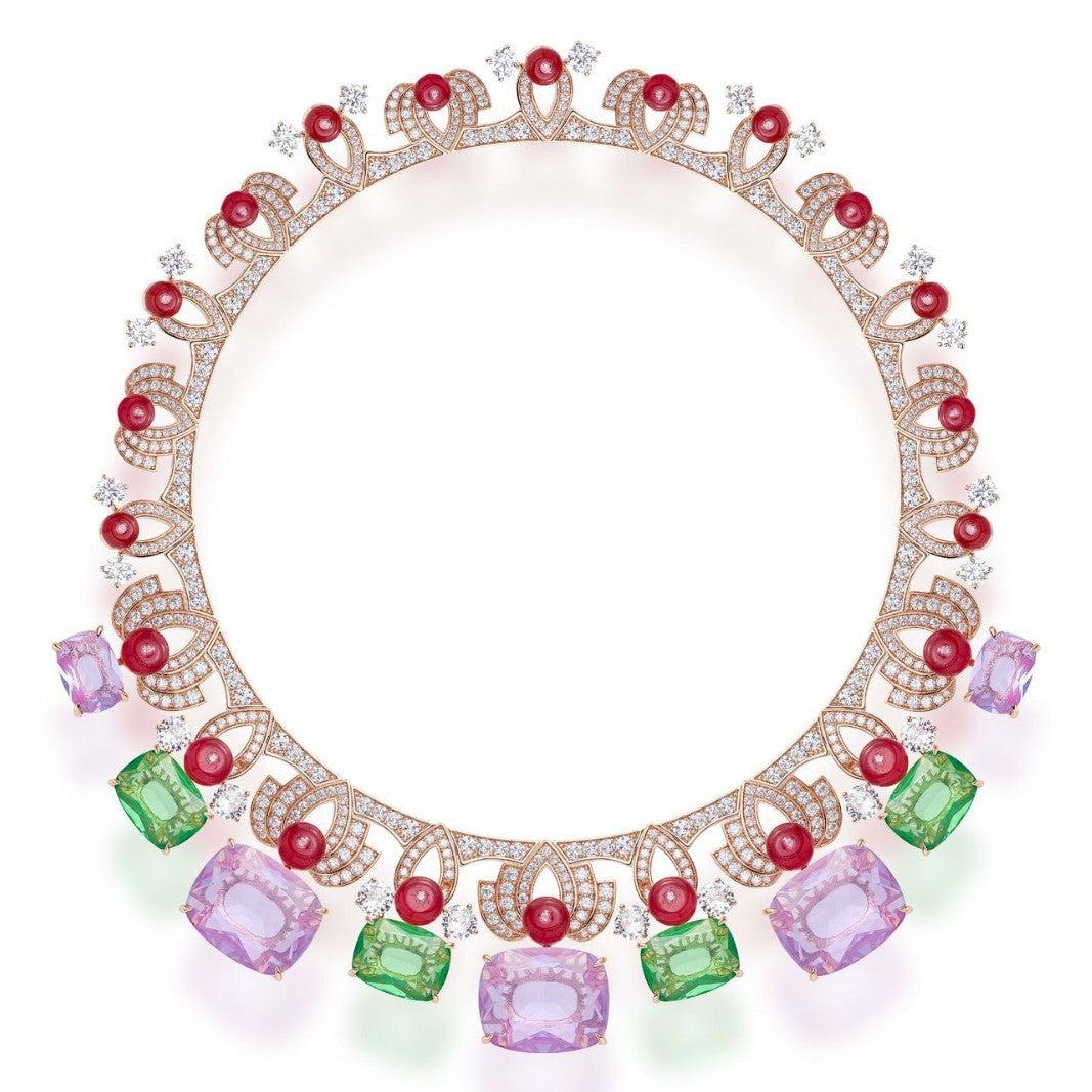Wholesale Red Bead Lotus Necklace