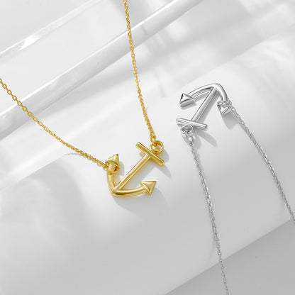 European and American fashion personalized anchor pendant pendant sterling silver necklace New Hip H