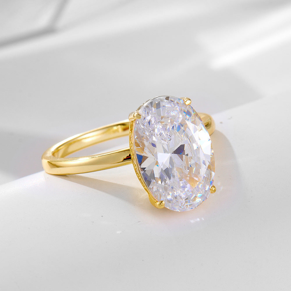 Wholesale 925 Sterling Silver Zircon Ring Oval Shape