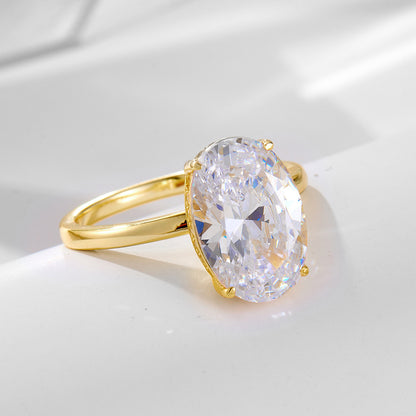 Wholesale 925 Sterling Silver Zircon Ring Oval Shape