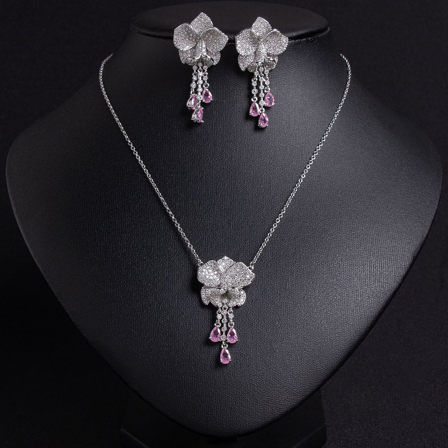 Gold Plated Tassel Flower Jewelry Set OEM View 2
