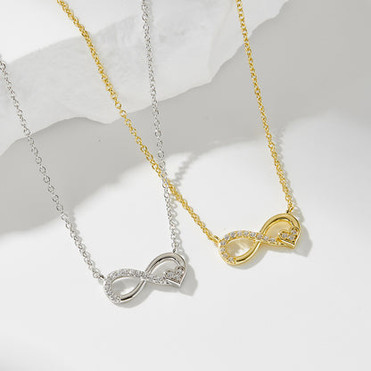 S925 Sterling Silver Lucky Number 8 Necklace for Women, European and American Ins Style, Personalize