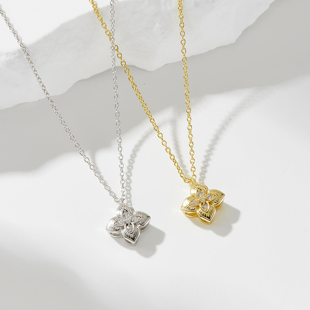 European and American Cross-Border Ins-Style Four-Leaf Clover Pendant Necklace, 925 Sterling Silver