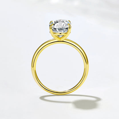 Wholesale 925 Sterling Silver Ice Flower Cut Zircon Ring Floral Design Oval Shape