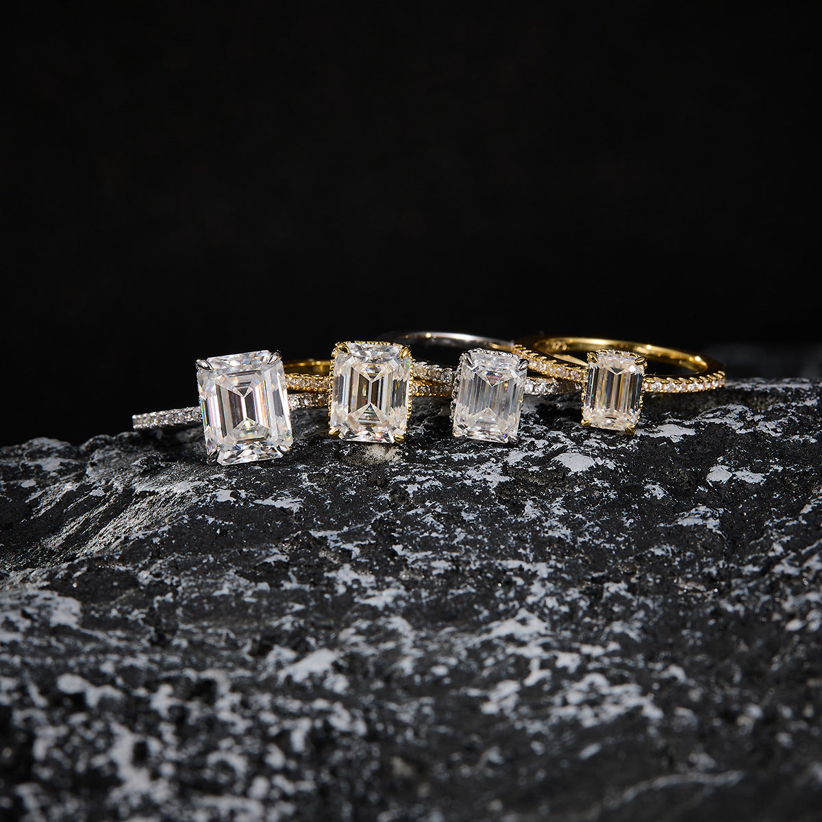 925 Silver Zuma Green Rectangular Ring | Moissanite or CZ