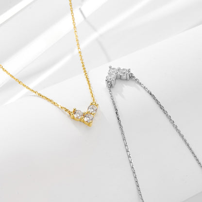 S925 Sterling Silver Mini Diamond Love Necklace Female Niche Design Sense Fashion Internet Celebrant