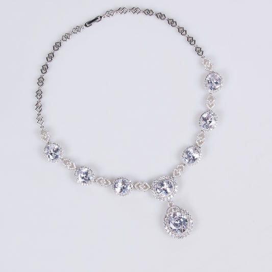 Zircon Wedding Necklace Set | 18K Gold Plated