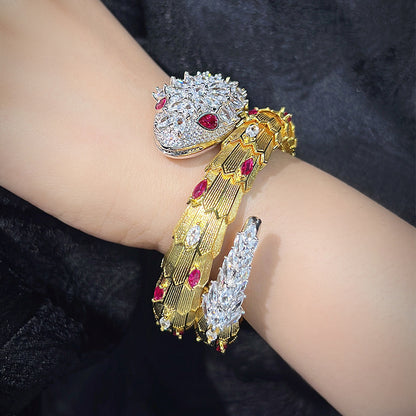 Cross-border Double-loop Snake Bracelet Elastic Necklace - 18K Gold Plated | Bo Cheng Jewelry - View 2