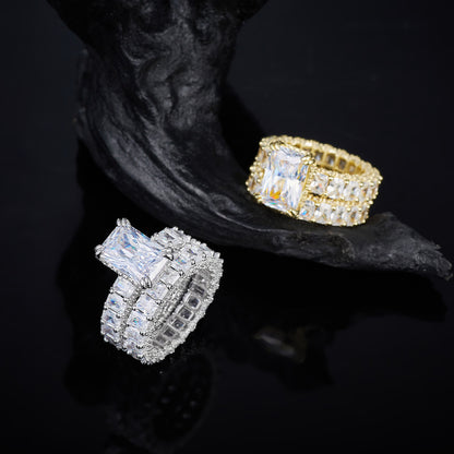 925 Silver Radiant Cut Ring | Moissanite or CZ