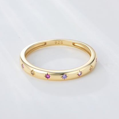 Wholesale 925 Sterling Silver Zircon Ring Ins Style Niche Design