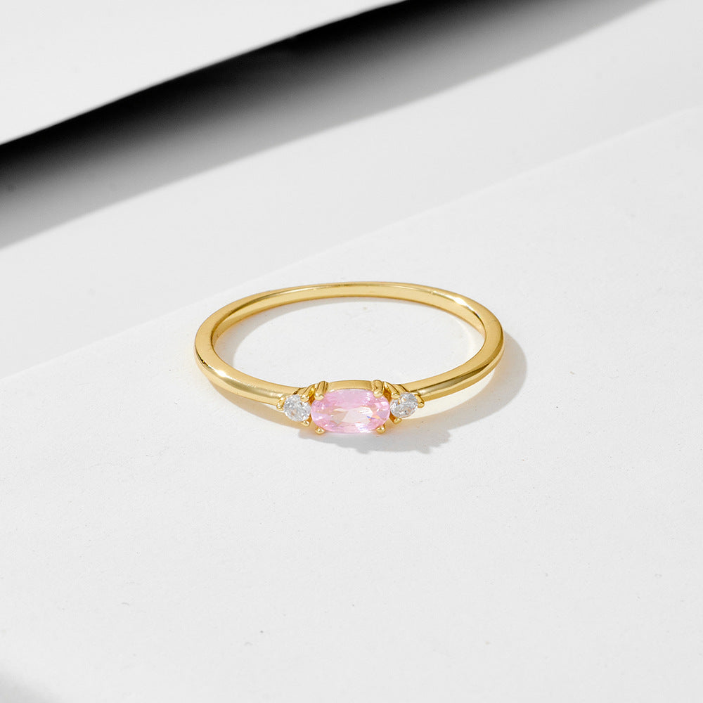 Wholesale 925 Sterling Silver Zircon Ring Ins Style Light Luxury
