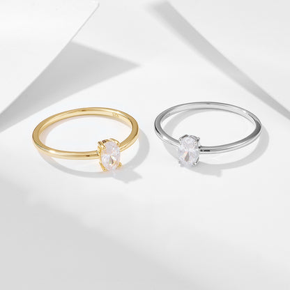 Wholesale 925 Sterling Silver Zircon Ring Simple Style
