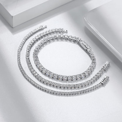 Wholesale S925 Silver CZ Tennis Bracelet | Platinum Plated Single Row Stone Chain