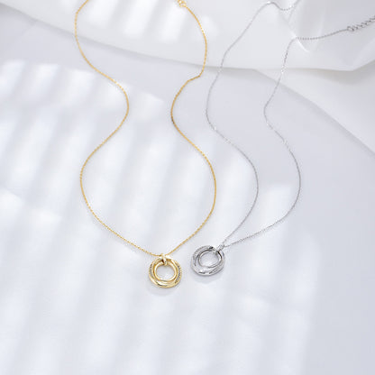 S925 Sterling Silver Diamond Necklace Women's Retro Accessible Luxury High-End Simple Style Design D