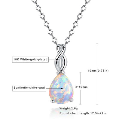 Kyocera White Fire Opal Pendant Necklace |Wholesale Opal Jewelry | Bo Cheng Jewelry