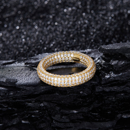 925 Silver Hip-Hop Micro-Inlaid Ring | Moissanite or CZ