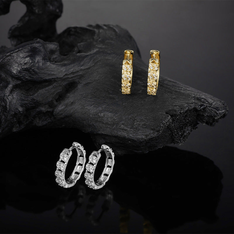 European and American Hot-Selling Full-Set Moissanite Earrin | 925 Silver Moissanite Earrings | CZ Options | Wholesale