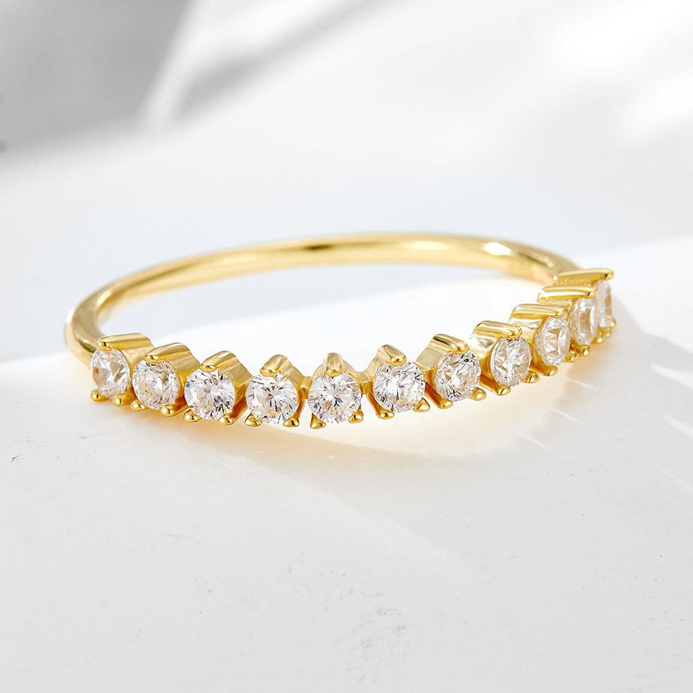 Wholesale 925 Sterling Silver Zircon Ring Light Luxury