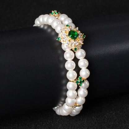 18K Gold Plated Pearl Beaded Bridal Necklace Set Wholesale View 3