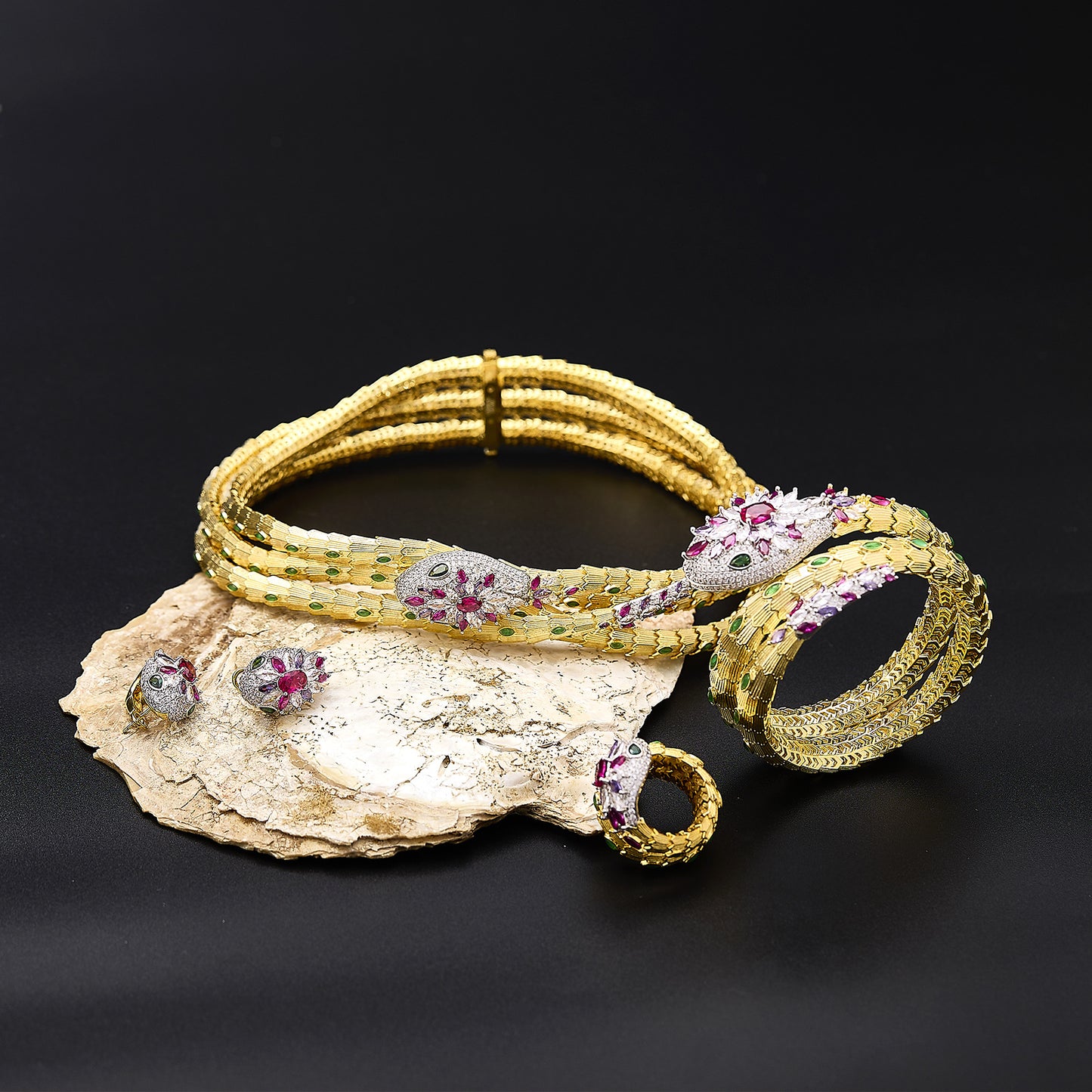 Three-layer Star Snake Necklace - 18K Gold Plated | Bo Cheng Jewelry - View 3