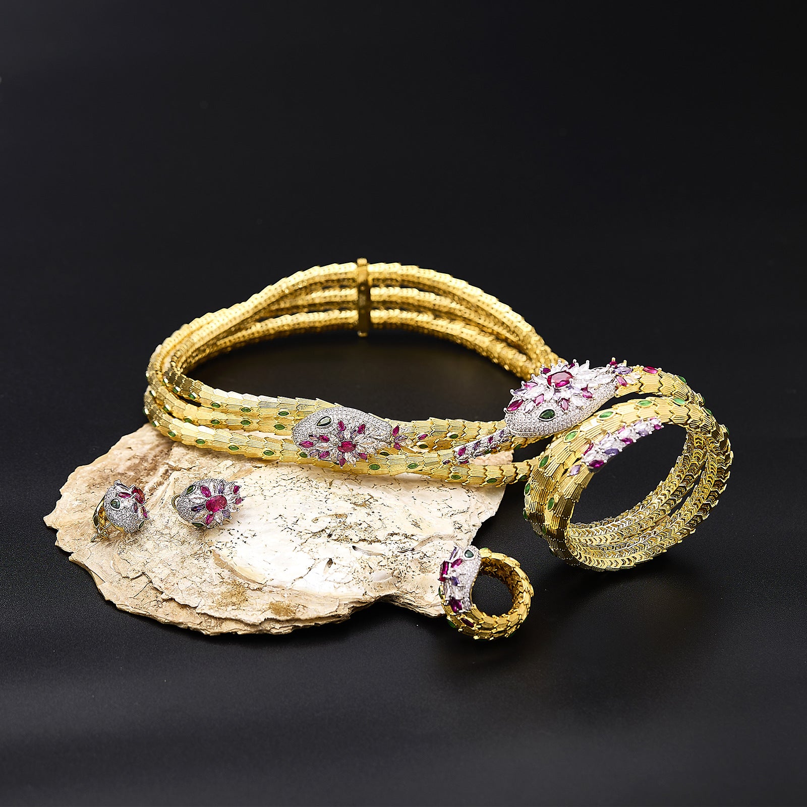 Three-layer Star Snake Necklace - 18K Gold Plated | Bo Cheng Jewelry - View 3