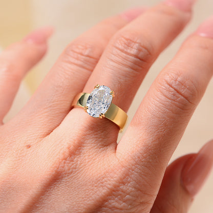 Wholesale 925 Sterling Silver Ice Flower Cut Zircon Ring Simple Style Classic Style