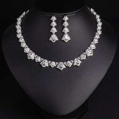 18K Gold Plated Water Drop Necklace Set Wholesale View 3