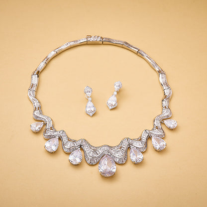 Moonlight Heavy White Water Drop Necklace - 18K Gold Plated | Bo Cheng Jewelry - View 3