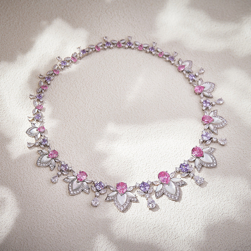 High-E White Shell Petal Necklace - 18K Gold Plated | Bo Cheng Jewelry - View 2