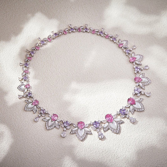 High-E White Shell Petal Necklace - 18K Gold Plated | Bo Cheng Jewelry - View 2