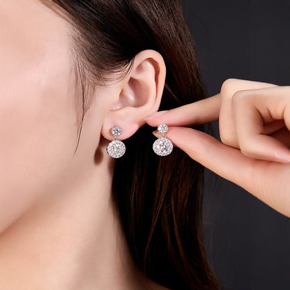 Hot-Selling New Round Earrings with D-Color Moissanite and S | 925 Silver Moissanite Earrings | CZ Options | Wholesale