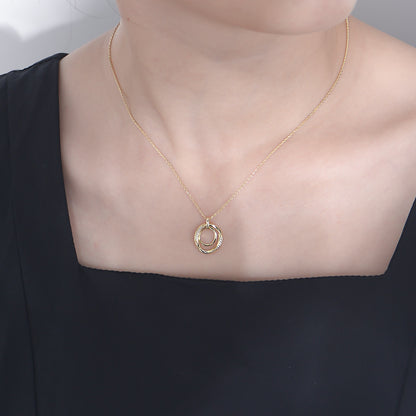 S925 Sterling Silver Diamond Necklace Women's Retro Accessible Luxury High-End Simple Style Design D