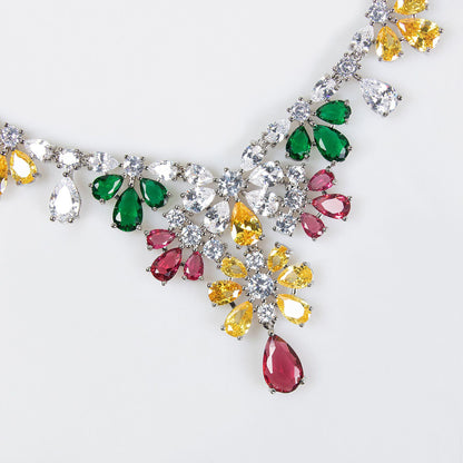 Shining Zircon Party Jewelry Set Gold Plated Wholesale View 5