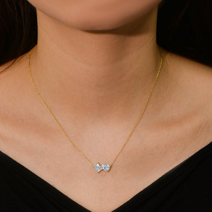 S925 Sterling Silver Pear-shaped Square Zircon Pendant Necklace Women's European and American Cross-