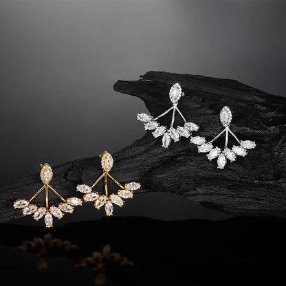 Japanese and Korean Fashion Niche Gold-Plated Moissanite Fab | 925 Silver Moissanite Earrings | CZ Options | Wholesale