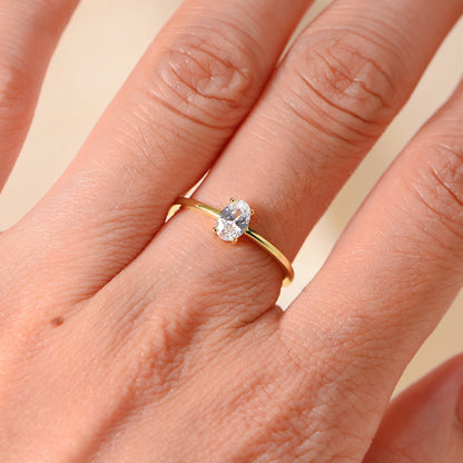 Wholesale 925 Sterling Silver Zircon Ring Simple Style