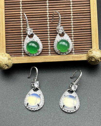 Green Chalcedony Earrings