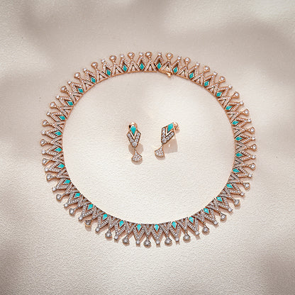 Wholesale Diamond-shaped enamel openwork choker necklace - 18K Gold Plated Factory Price