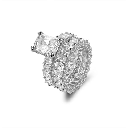 925 Silver Radiant Cut Ring | Moissanite or CZ
