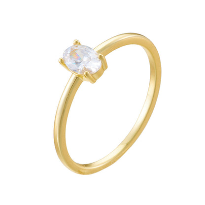 Wholesale 925 Sterling Silver Zircon Ring Simple Style