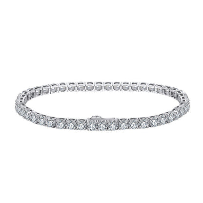 Wholesale S925 Silver CZ Tennis Bracelet | Platinum Plated Single Row Stone Chain