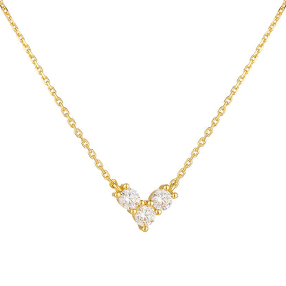 S925 Sterling Silver Mini Diamond Love Necklace Female Niche Design Sense Fashion Internet Celebrant
